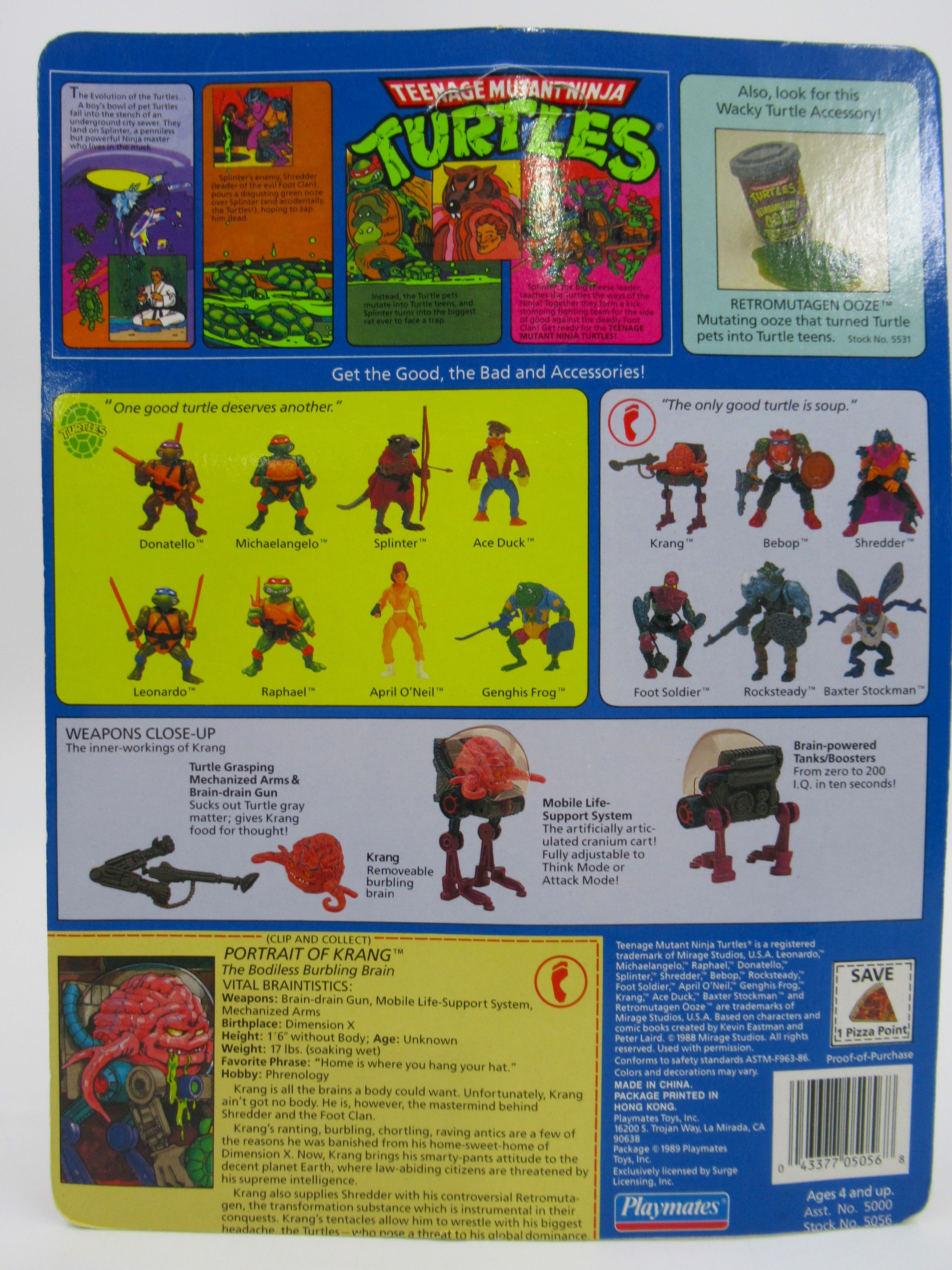 Teenage Mutant Ninja Turtles Krang 4.5" Figure TMNTs - Playmates (1989)